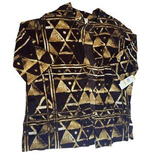 Jones New York Women's Brown Lightweight Cotton Short Sleeve Cardigan Size 3X